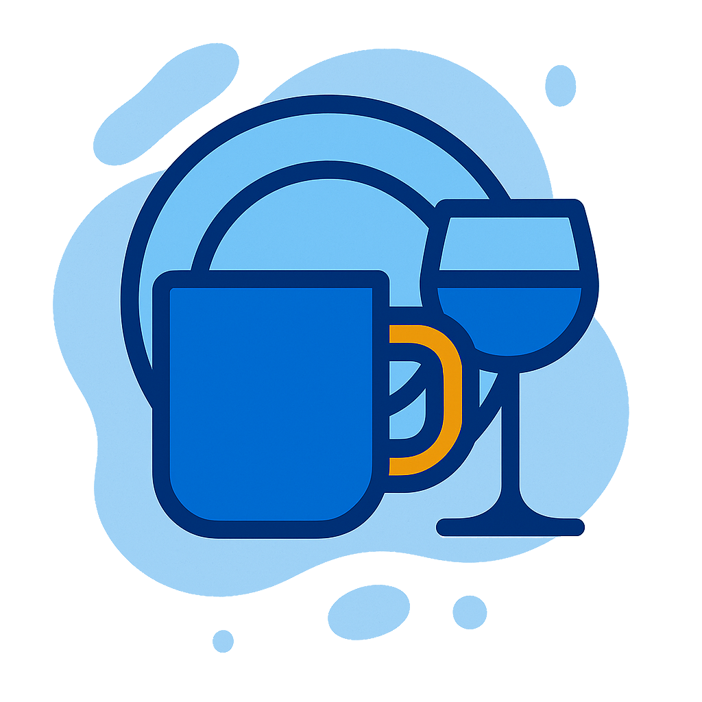 Hrnky, sklo, porcelán